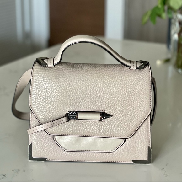 Mackage Bags Mackage Rubie Arrow Crossbody Bag In Beige Leather